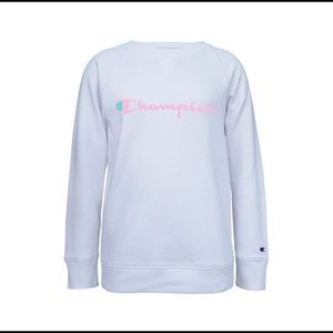 Girls Champion Tie Dye Script Fleece Pullover Sweatshirt